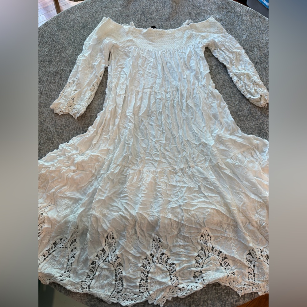 White Lace Trim Women’s Nightdress - Lightweight Sleepwear